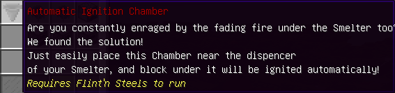 Minecraft Automatic Ignition Chamber leírás